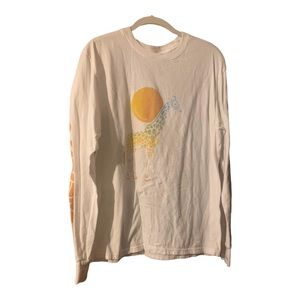 Ivory Ella OMBRE GIRAFFE LONG SLEEVE T-SHIRT Ivory 100% Cotton Size Small
